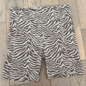 Tuckernuck Zebra Pattern Shorts in Brown and White
